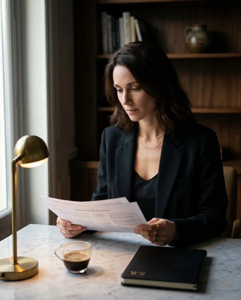 Sophie Renard à son bureau, en plein travail